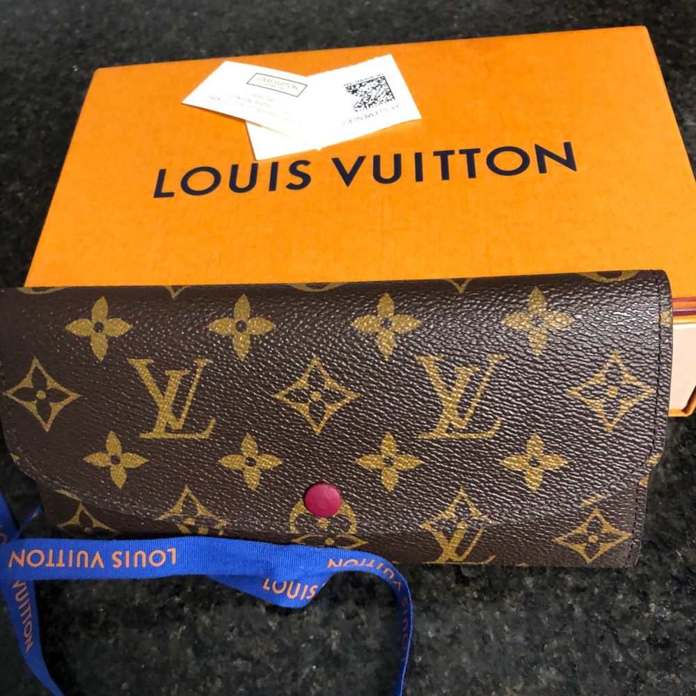 LV AUTHENTIC GUARANTEED EMILIE FUCHSIA WALLET
